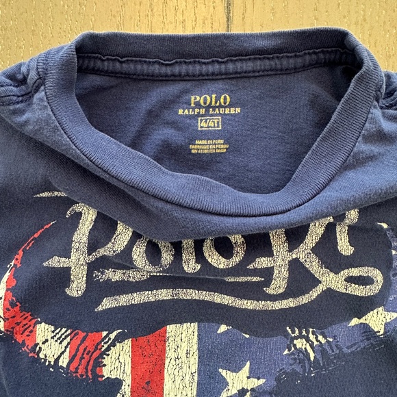 Polo Ralph Lauren Boys Short-Sleeve Patriotic Longhorn Skull T-Shirt • Size 4T - Picture 5 of 9